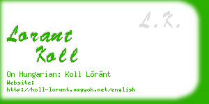lorant koll business card